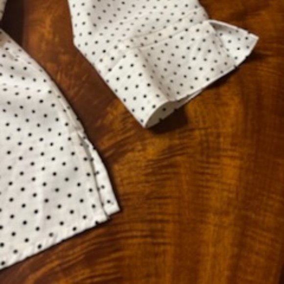 Very Pretty White and Black Polka Dot Blouse -M - Picture 5 of 16